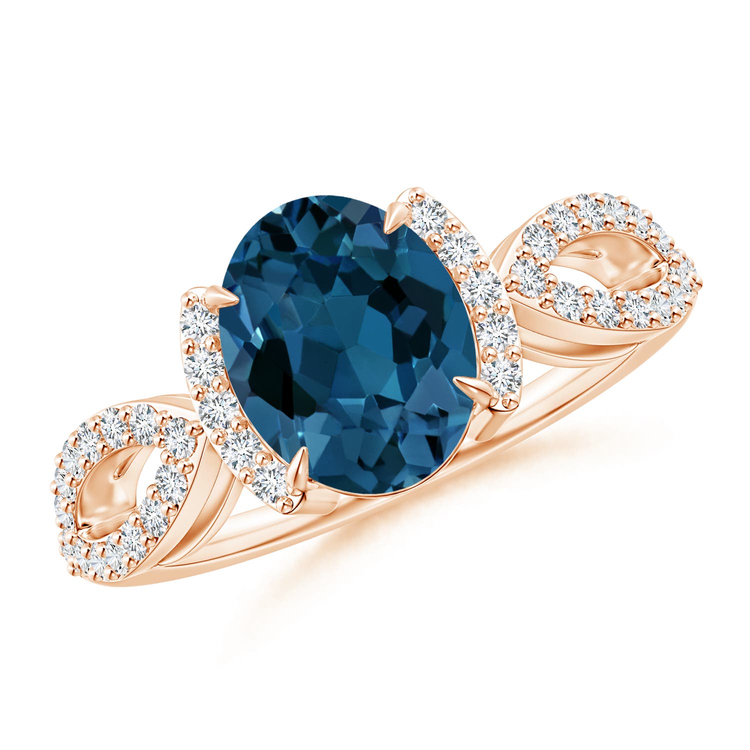 AAA - London Blue Topaz / 2.57 CT / 14 KT Rose Gold