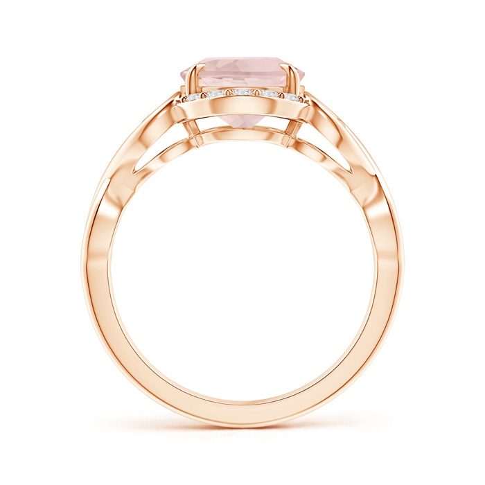 10x8mm A Vintage Inspired Oval Morganite Ring with Diamond Accents in 18K Rose Gold side 199