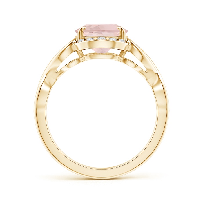 10x8mm A Vintage Inspired Oval Morganite Ring with Diamond Accents in 18K Yellow Gold side 199