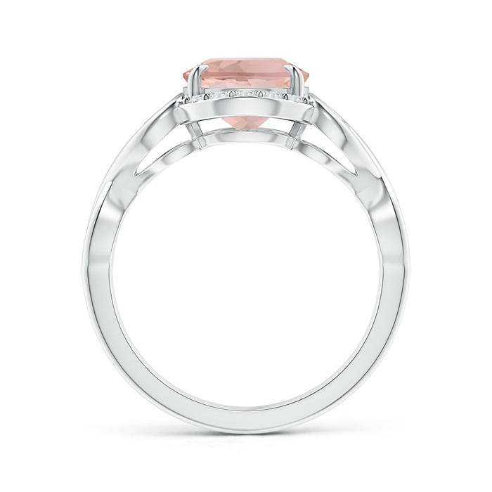 10x8mm AAA Vintage Inspired Oval Morganite Ring with Diamond Accents in White Gold side-1