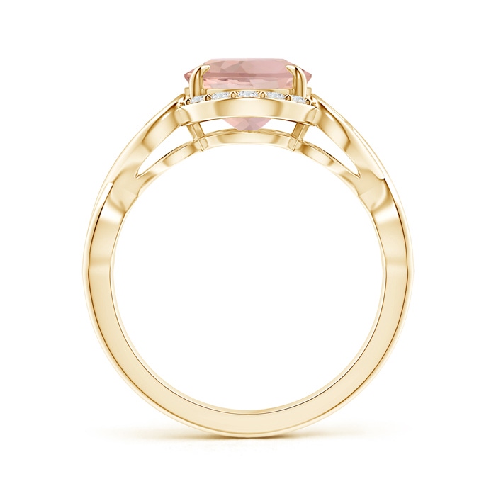 10x8mm AAA Vintage Inspired Oval Morganite Ring with Diamond Accents in Yellow Gold side 199