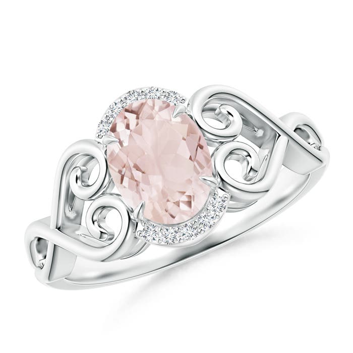 A - Morganite / 1.16 CT / 14 KT White Gold