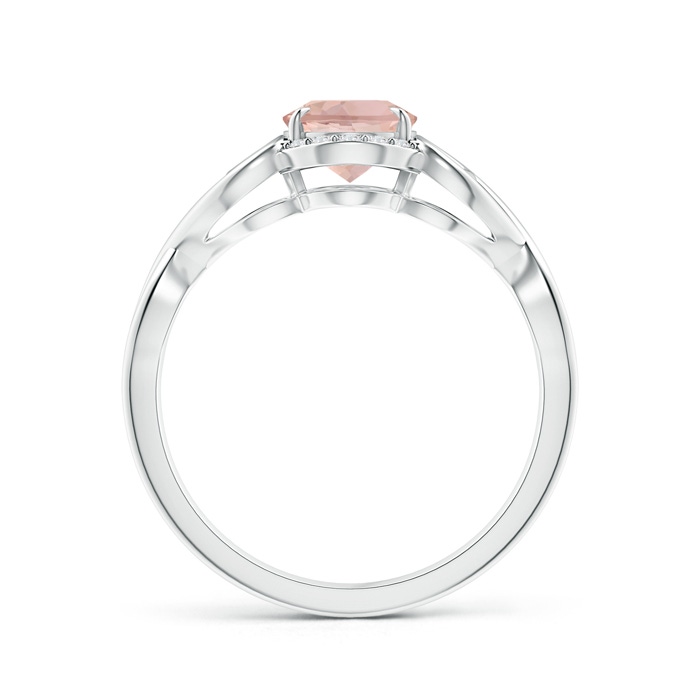 8x6mm AAAA Vintage Inspired Oval Morganite Ring with Diamond Accents in P950 Platinum side 199