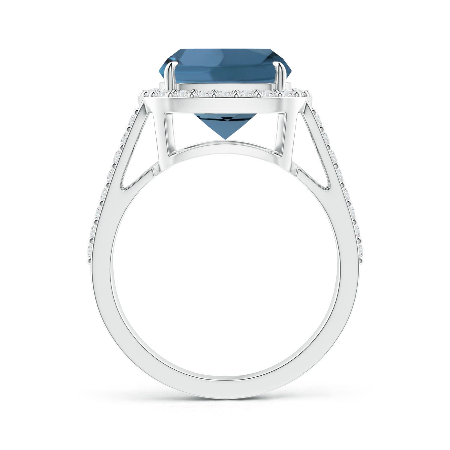 A - London Blue Topaz / 5.82 CT / 14 KT White Gold