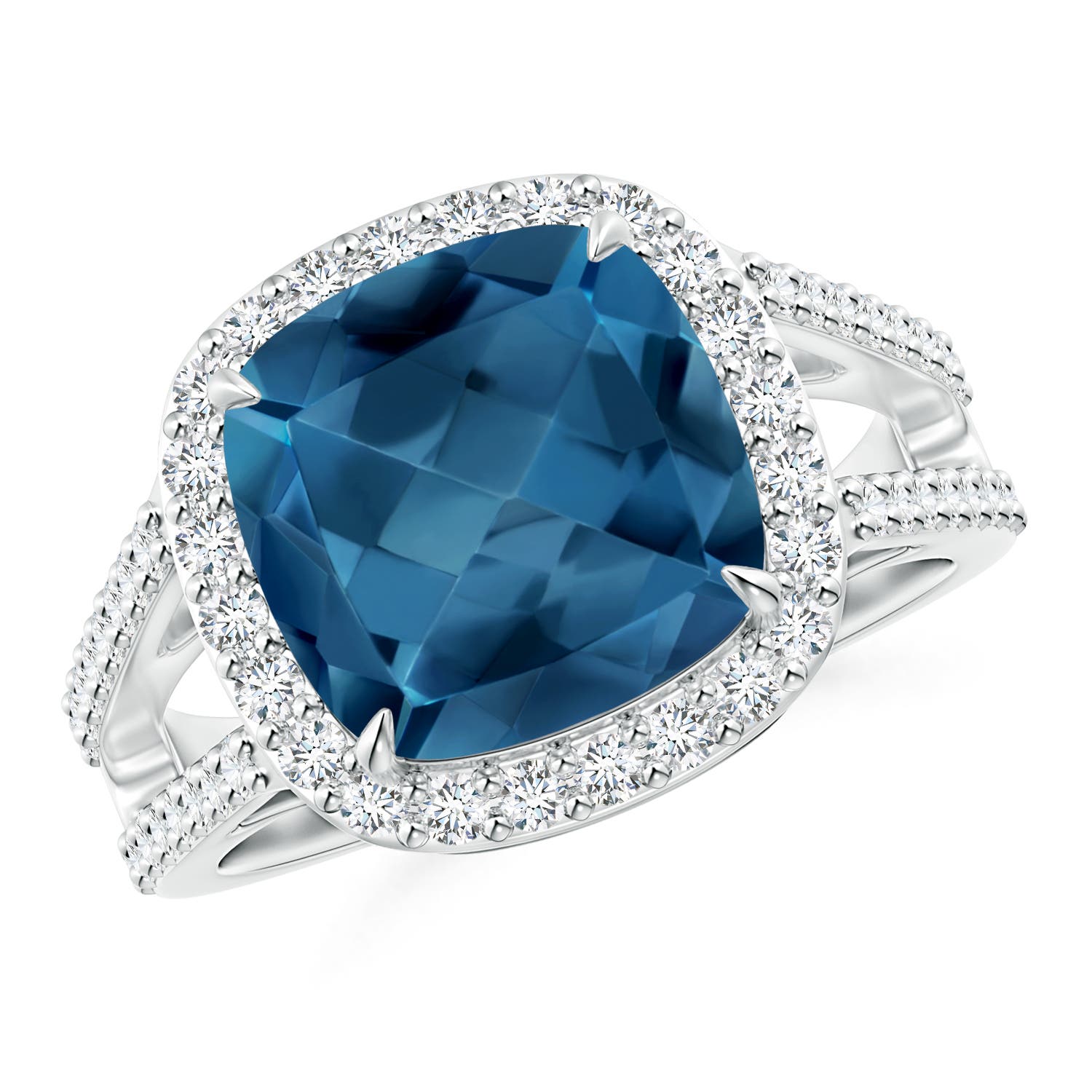 AA - London Blue Topaz / 5.82 CT / 14 KT White Gold