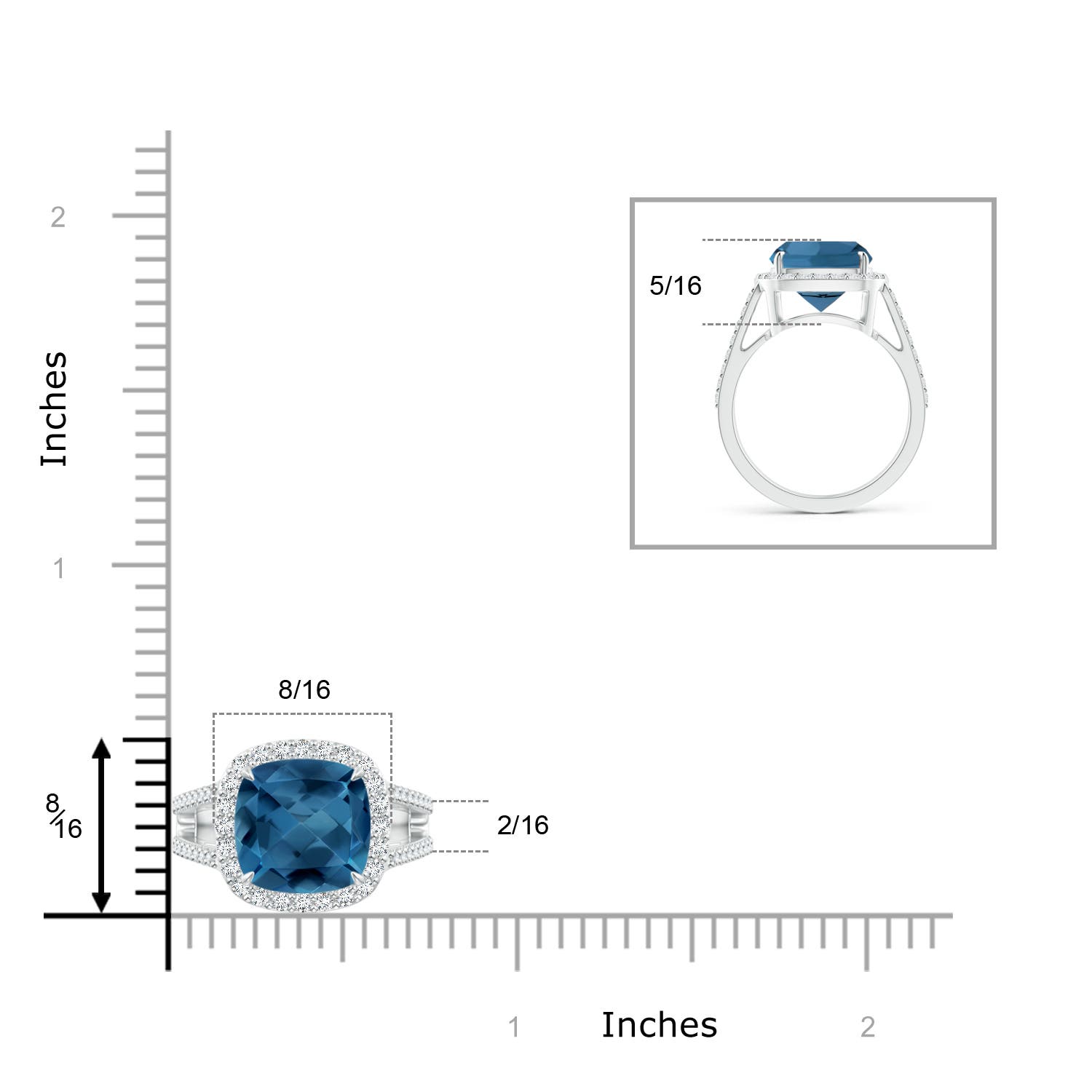 AA - London Blue Topaz / 5.82 CT / 14 KT White Gold