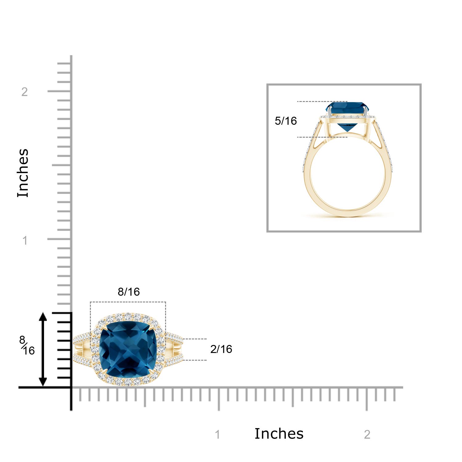 AAA - London Blue Topaz / 5.82 CT / 14 KT Yellow Gold