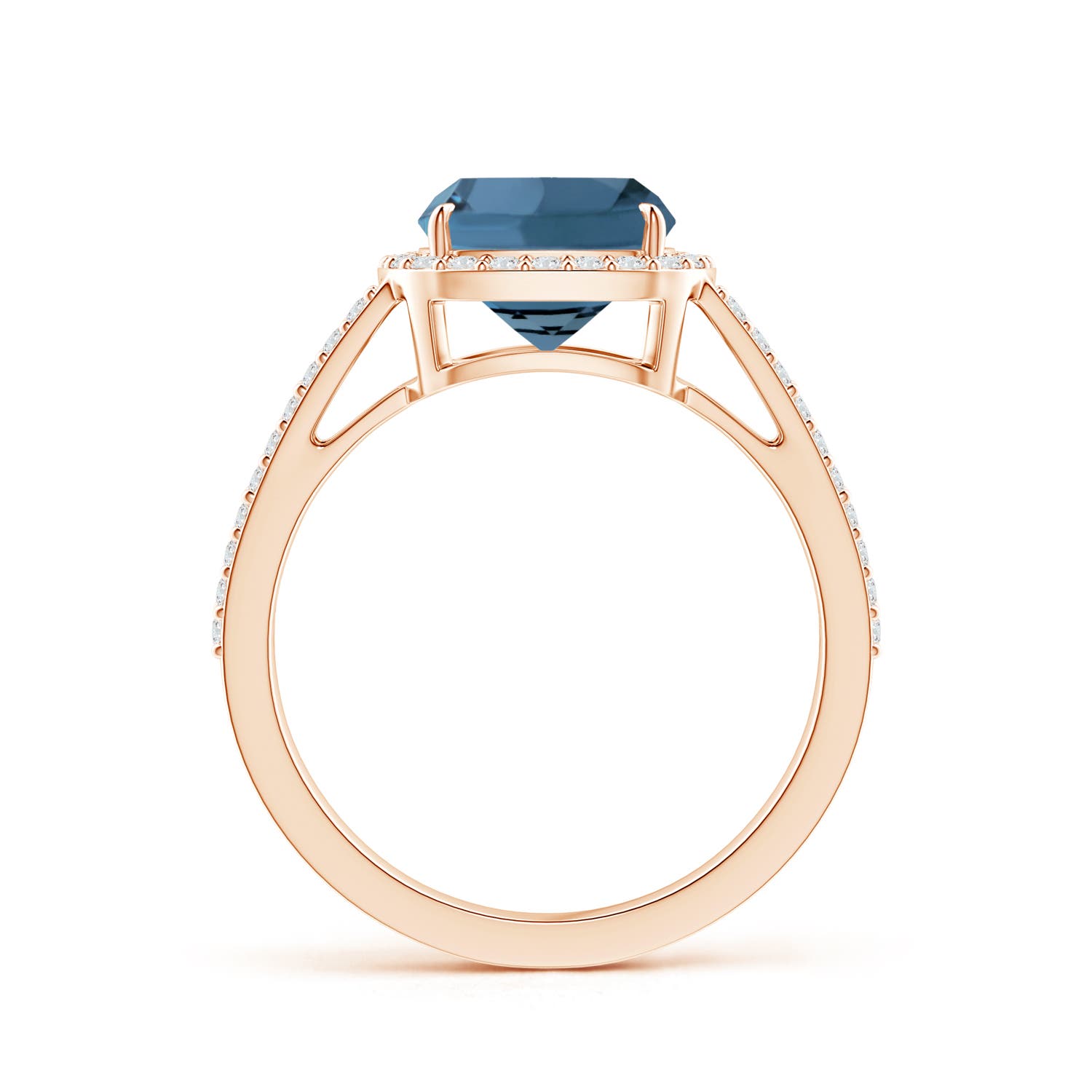 A - London Blue Topaz / 2.88 CT / 14 KT Rose Gold