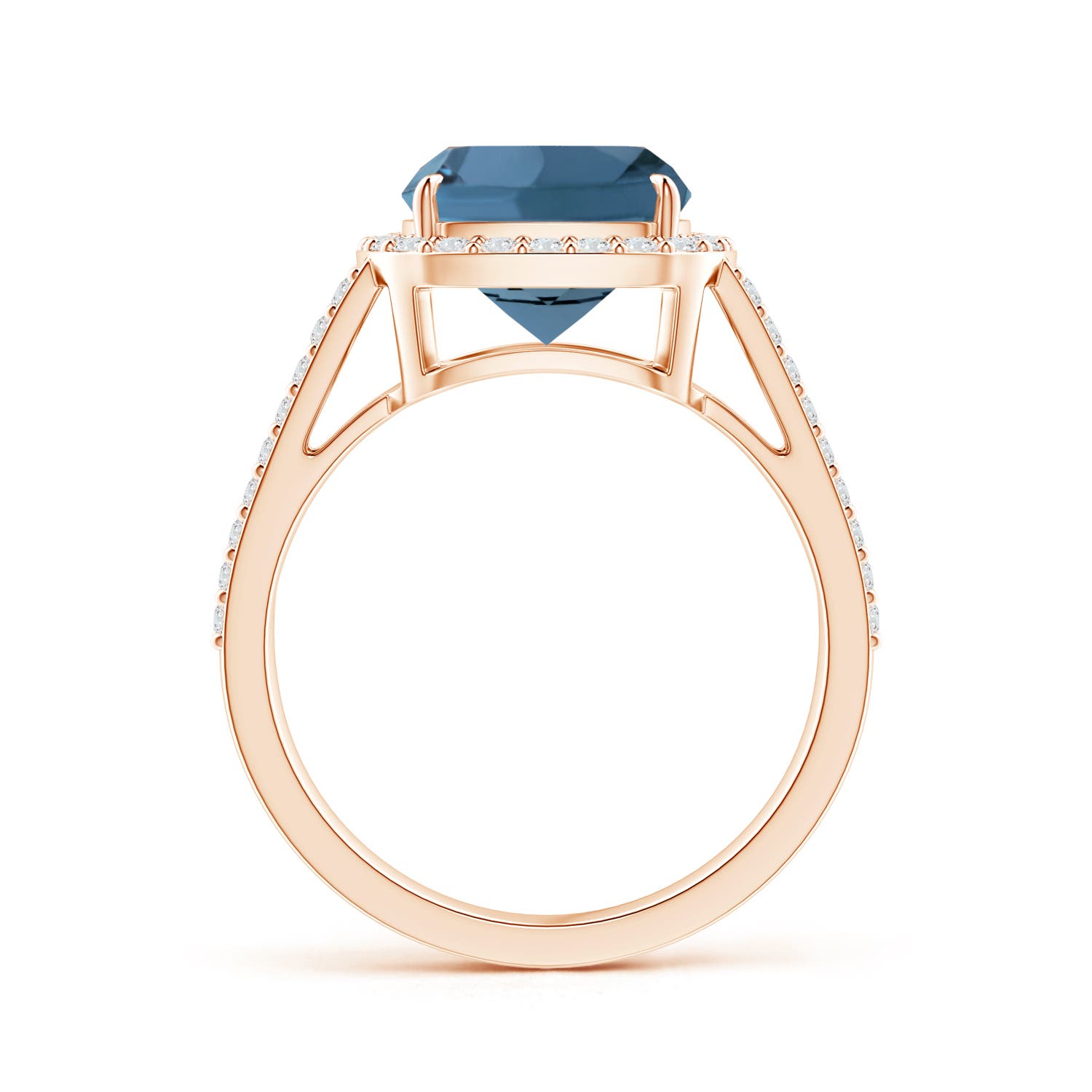 A - London Blue Topaz / 3.78 CT / 14 KT Rose Gold