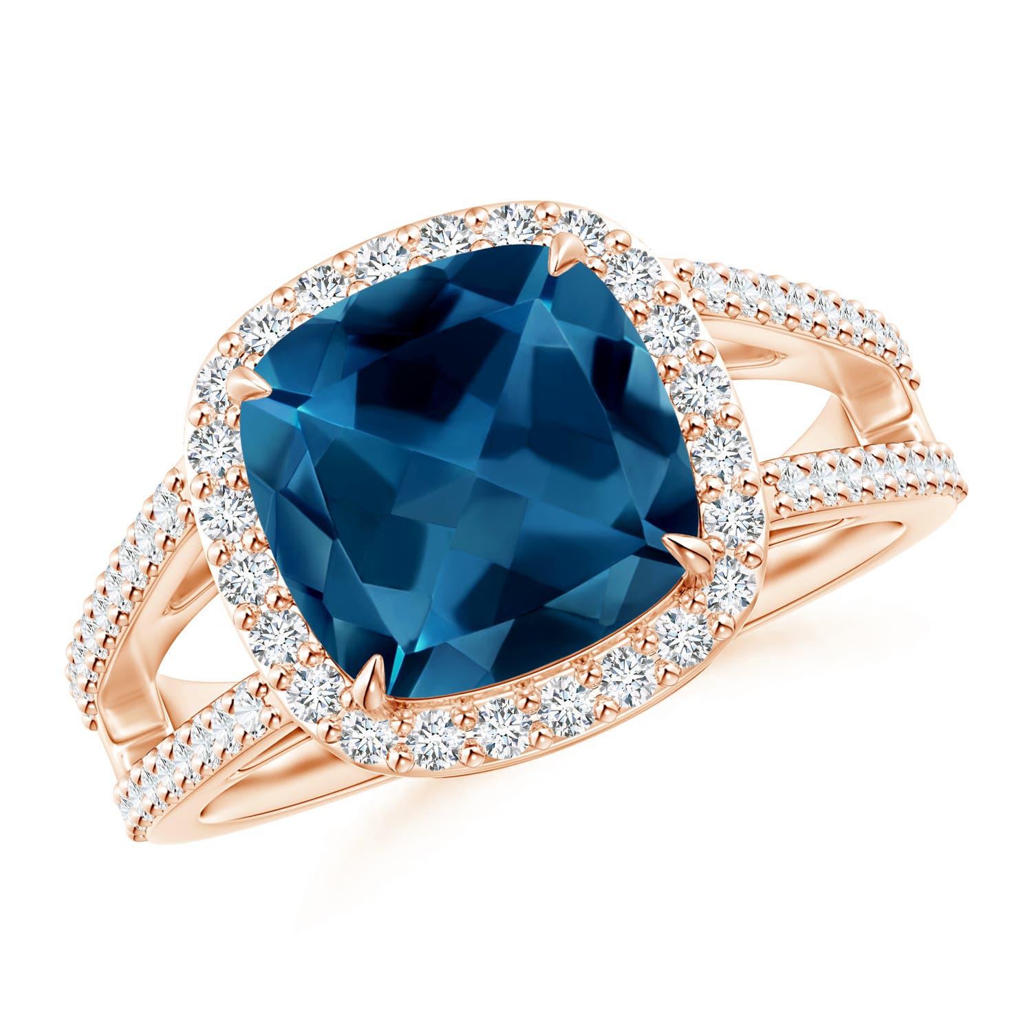 AAA - London Blue Topaz / 3.78 CT / 14 KT Rose Gold