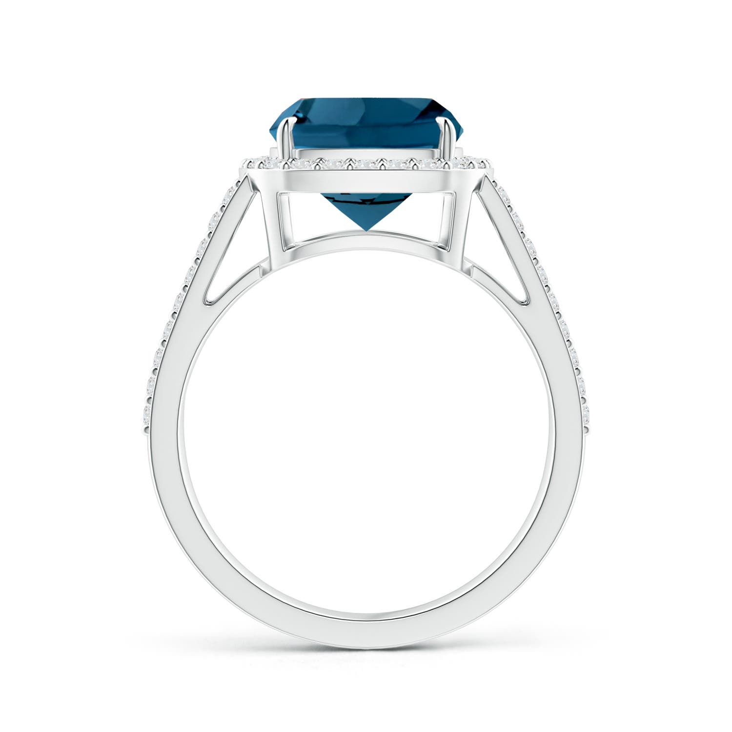 AAAA - London Blue Topaz / 3.78 CT / 14 KT White Gold