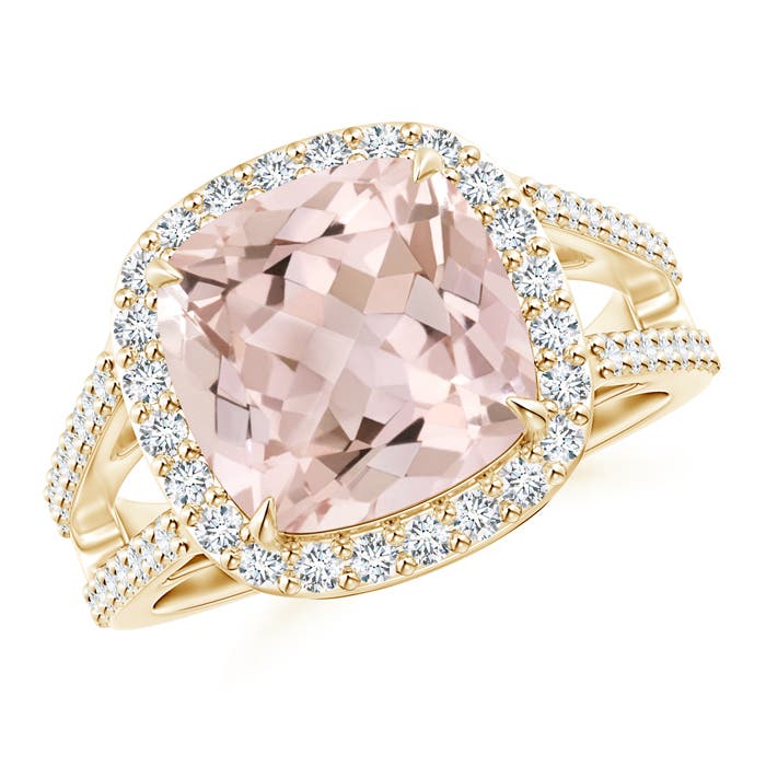 A - Morganite / 4.37 CT / 14 KT Yellow Gold