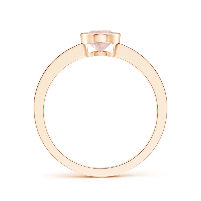 7x5mm AAA Bezel-Set Oval Morganite Solitaire Ring with Channel-Set Diamond in Rose Gold Product Image