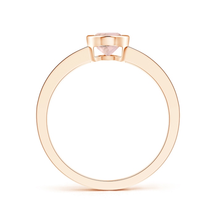 7x5mm AAA Bezel-Set Oval Morganite Solitaire Ring with Channel-Set Diamond in Rose Gold product image