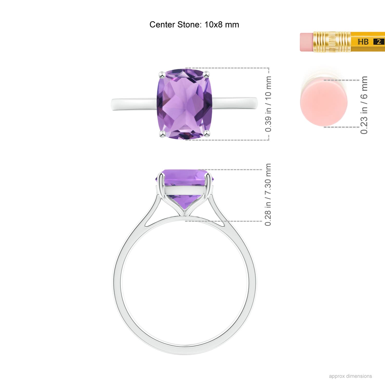 A - Amethyst / 2.7 CT / 14 KT White Gold