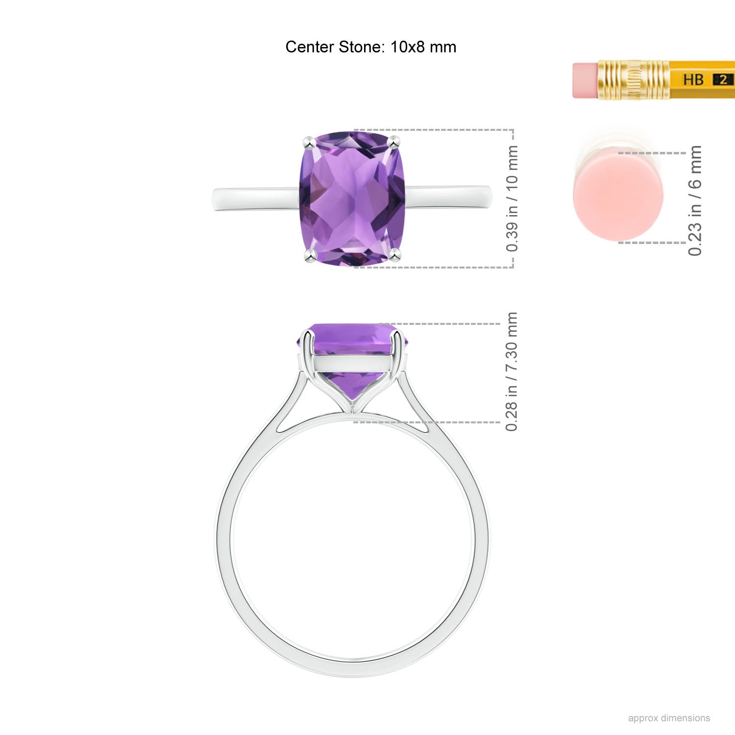 AA - Amethyst / 2.7 CT / 14 KT White Gold