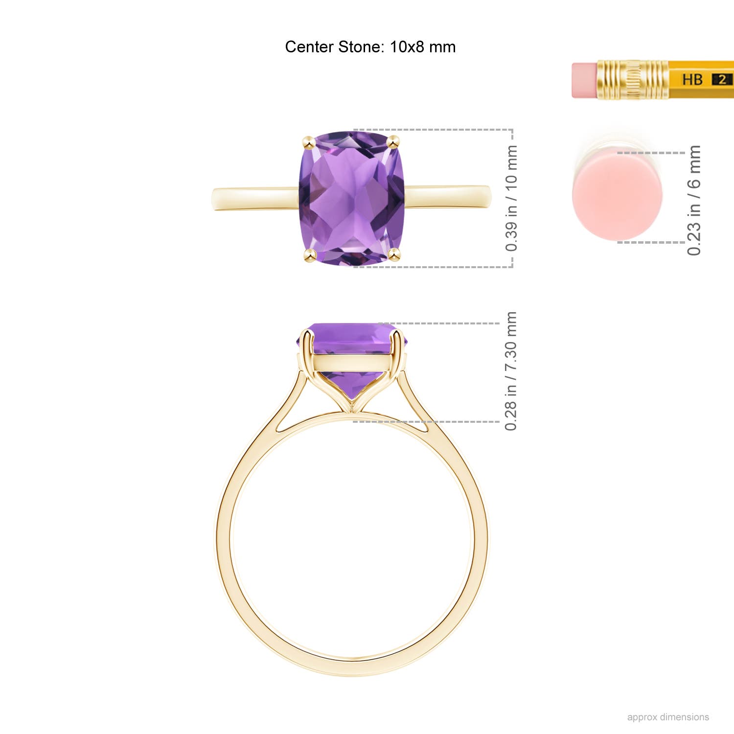 AA - Amethyst / 2.7 CT / 14 KT Yellow Gold