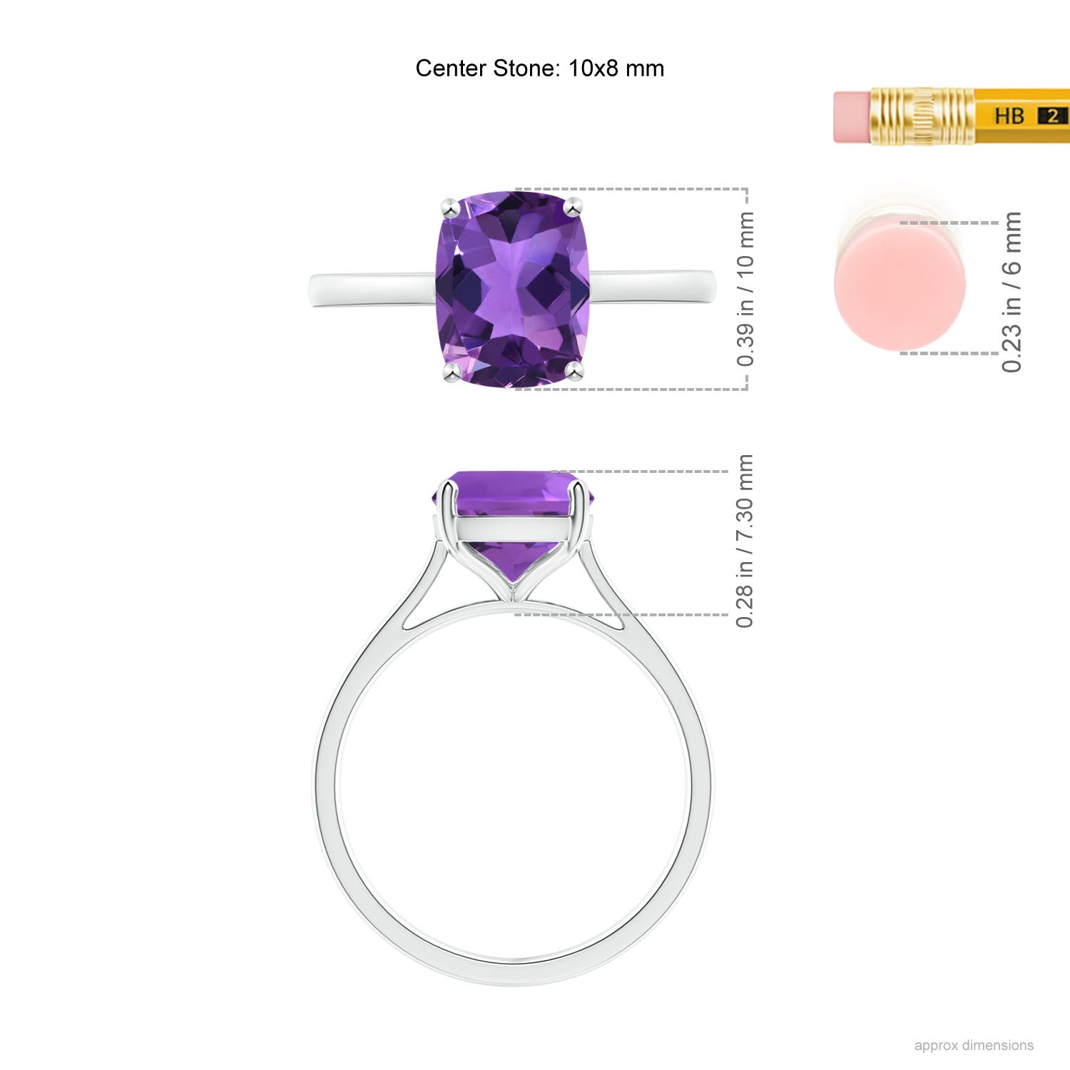AAA - Amethyst / 2.7 CT / 14 KT White Gold