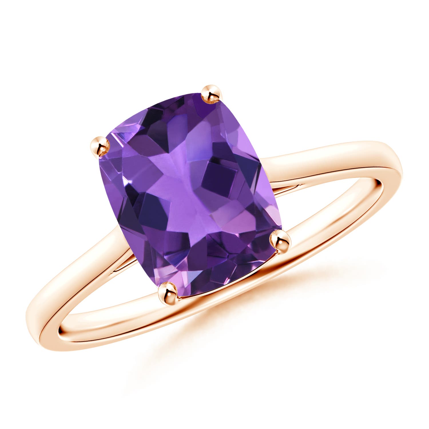 AAA - Amethyst / 2 CT / 14 KT Rose Gold