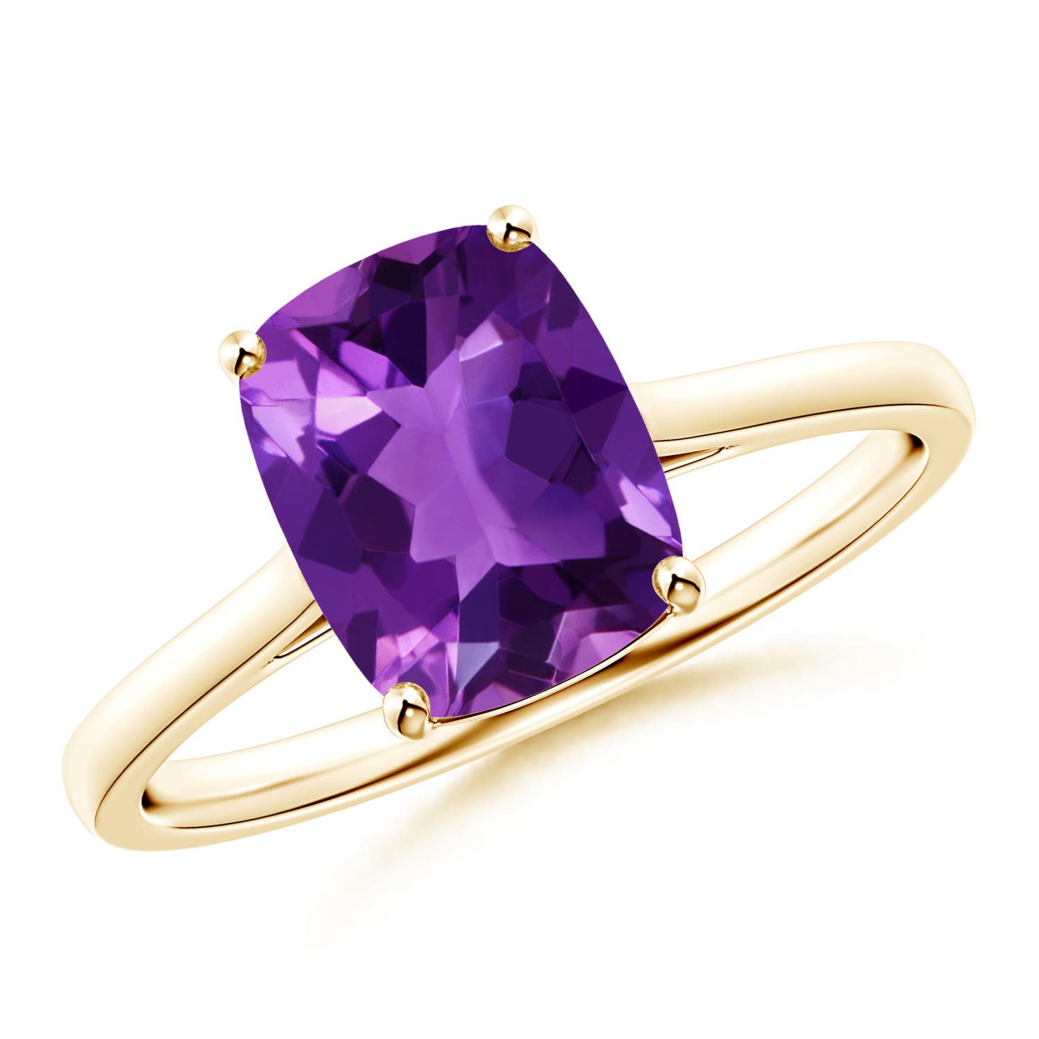 AAAA - Amethyst / 2 CT / 14 KT Yellow Gold