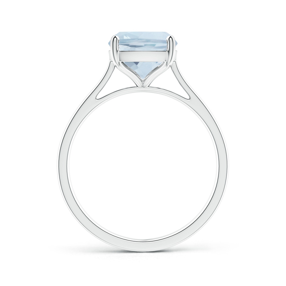 10x8mm A Prong-Set Cushion Aquamarine Solitaire Ring in S999 Silver side-1