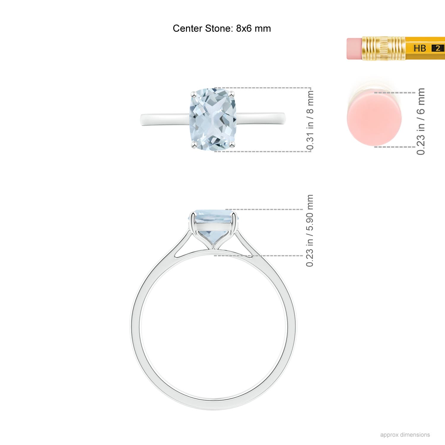 A - Aquamarine / 1.2 CT / 14 KT White Gold