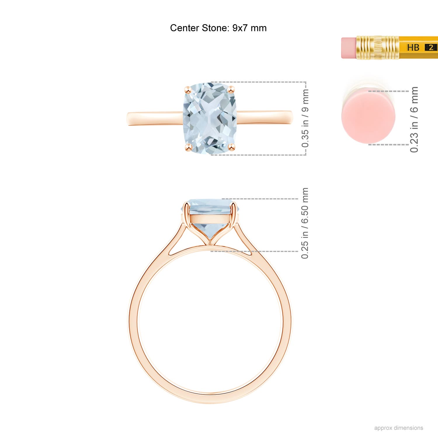 A - Aquamarine / 1.85 CT / 14 KT Rose Gold