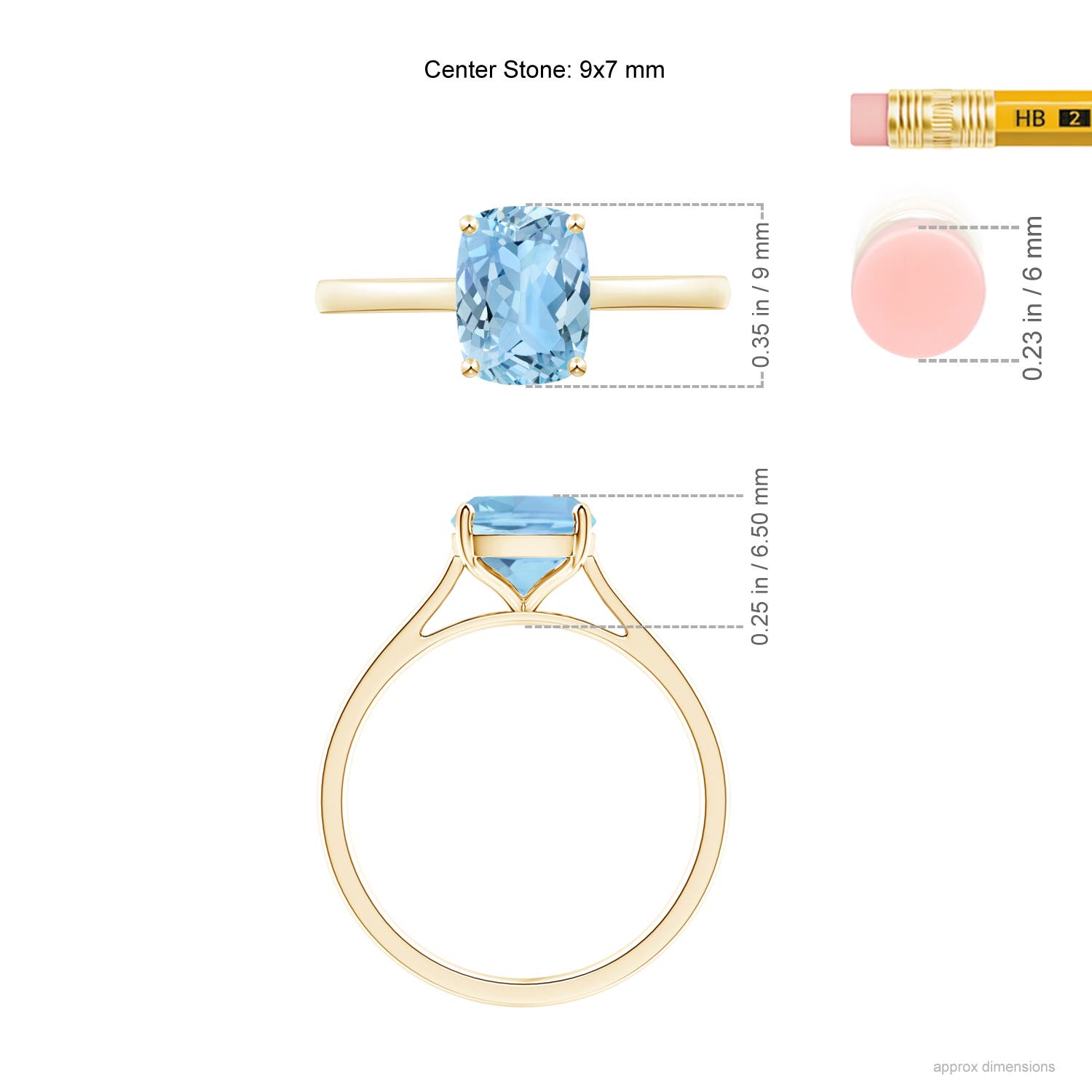 AAAA - Aquamarine / 1.85 CT / 14 KT Yellow Gold