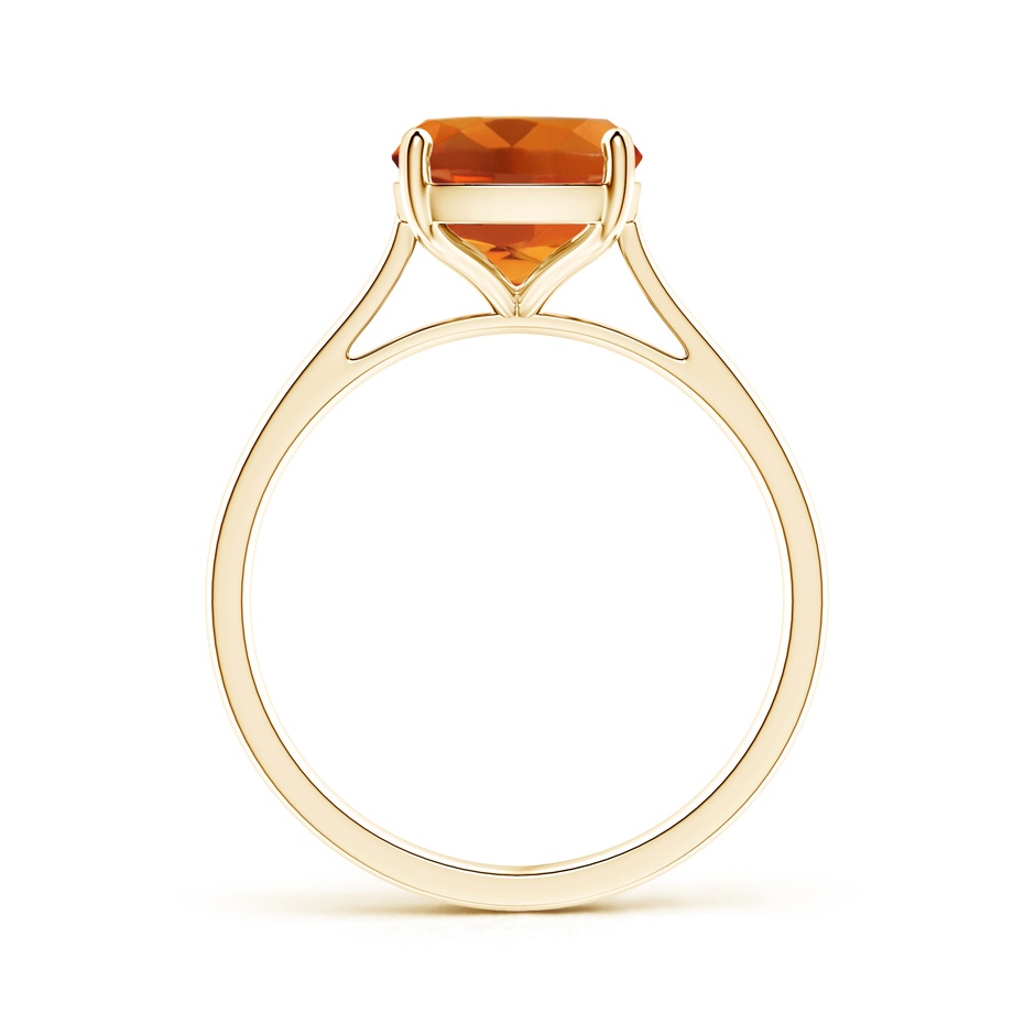 10x8mm AAAA Prong-Set Cushion Citrine Solitaire Ring in Yellow Gold side-1