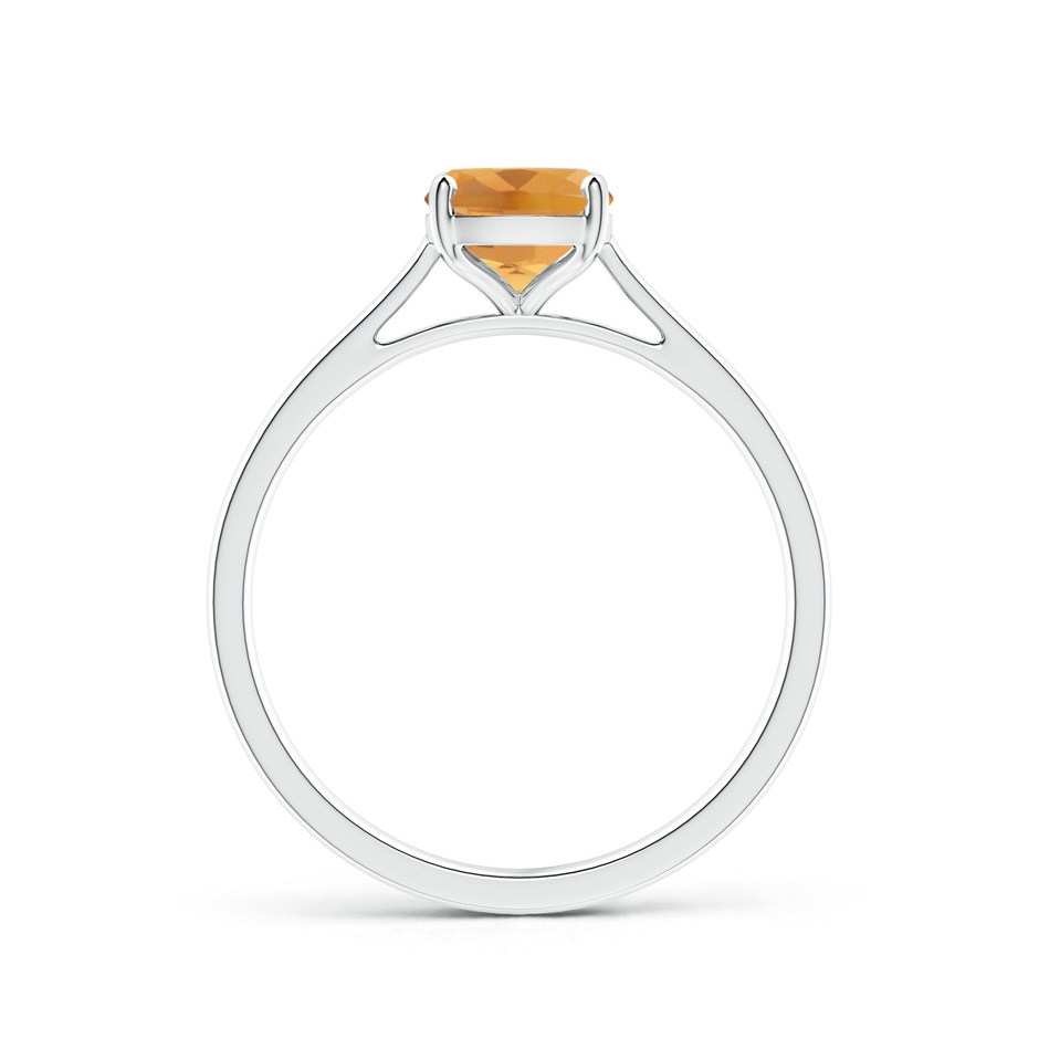 8x6mm A Prong-Set Cushion Citrine Solitaire Ring in S999 Silver side-1