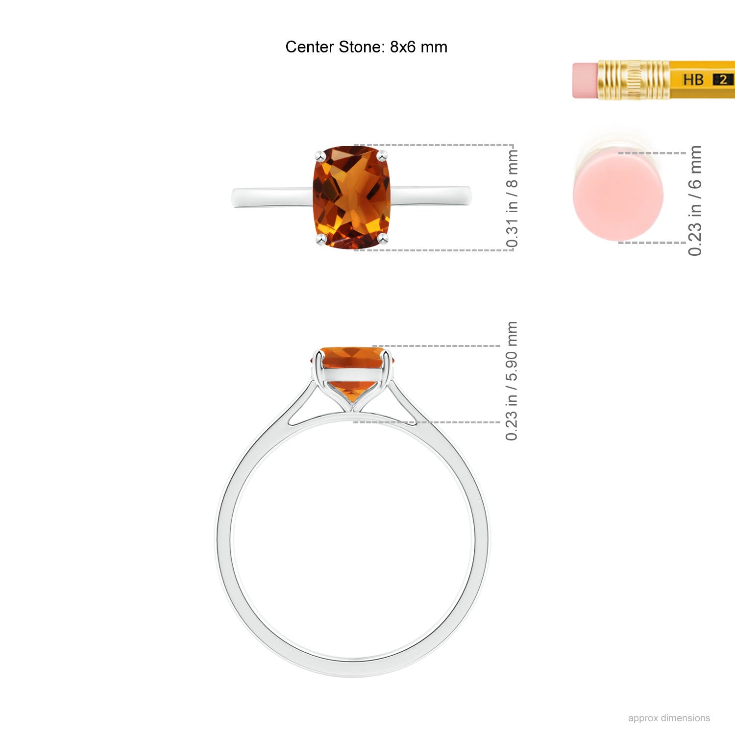 AAAA - Citrine / 1.35 CT / 14 KT White Gold