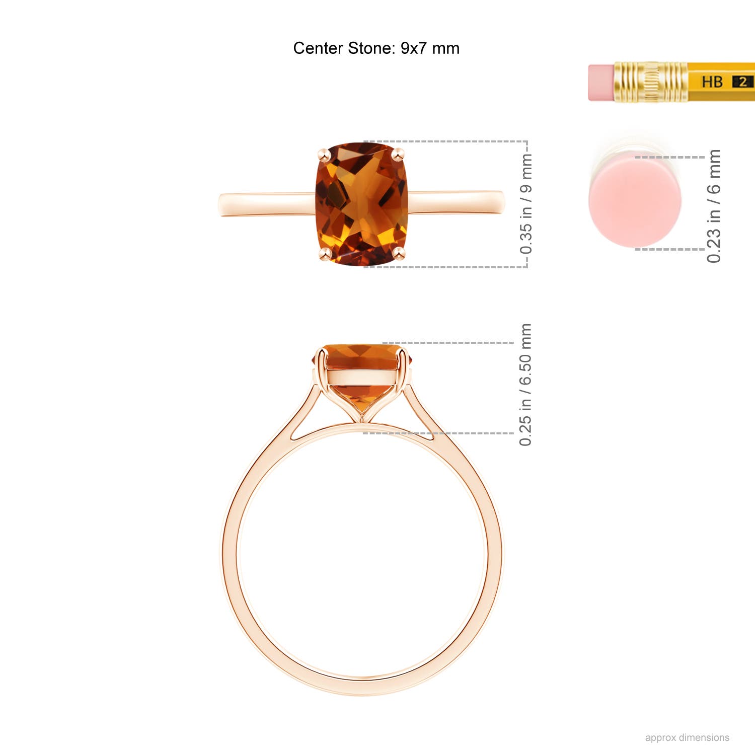 AAAA - Citrine / 1.95 CT / 14 KT Rose Gold