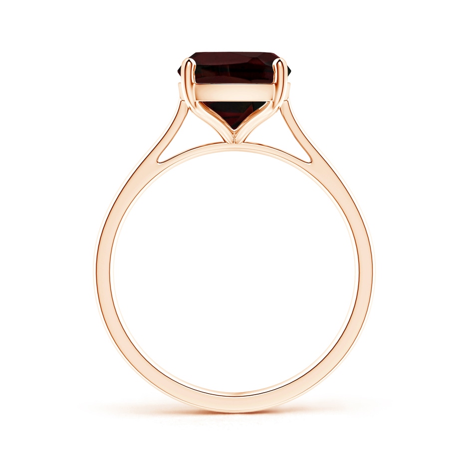 10x8mm A Prong-Set Cushion Garnet Solitaire Ring in Rose Gold side-1