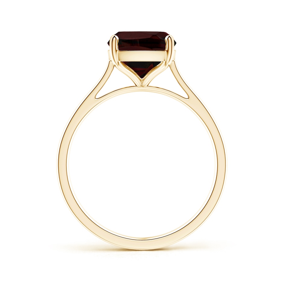 10x8mm A Prong-Set Cushion Garnet Solitaire Ring in Yellow Gold side-1