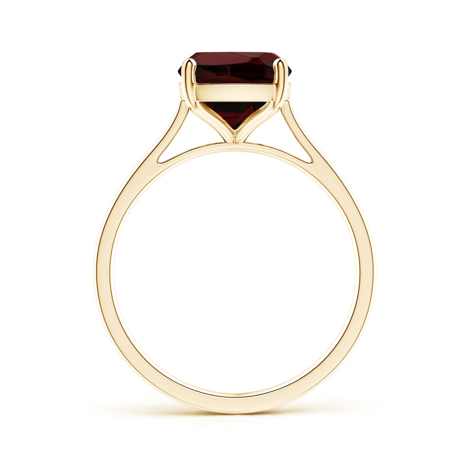 10x8mm AA Prong-Set Cushion Garnet Solitaire Ring in Yellow Gold side-1