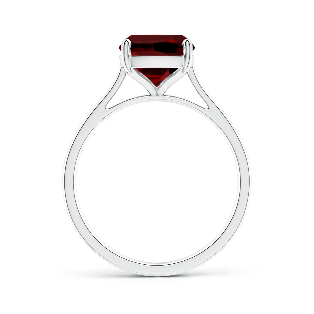 10x8mm AAAA Prong-Set Cushion Garnet Solitaire Ring in P950 Platinum - side_1