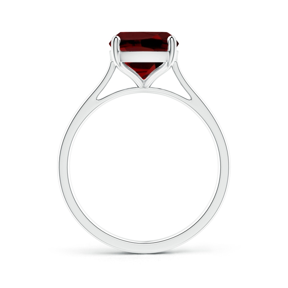 10x8mm AAAA Prong-Set Cushion Garnet Solitaire Ring in White Gold side-1