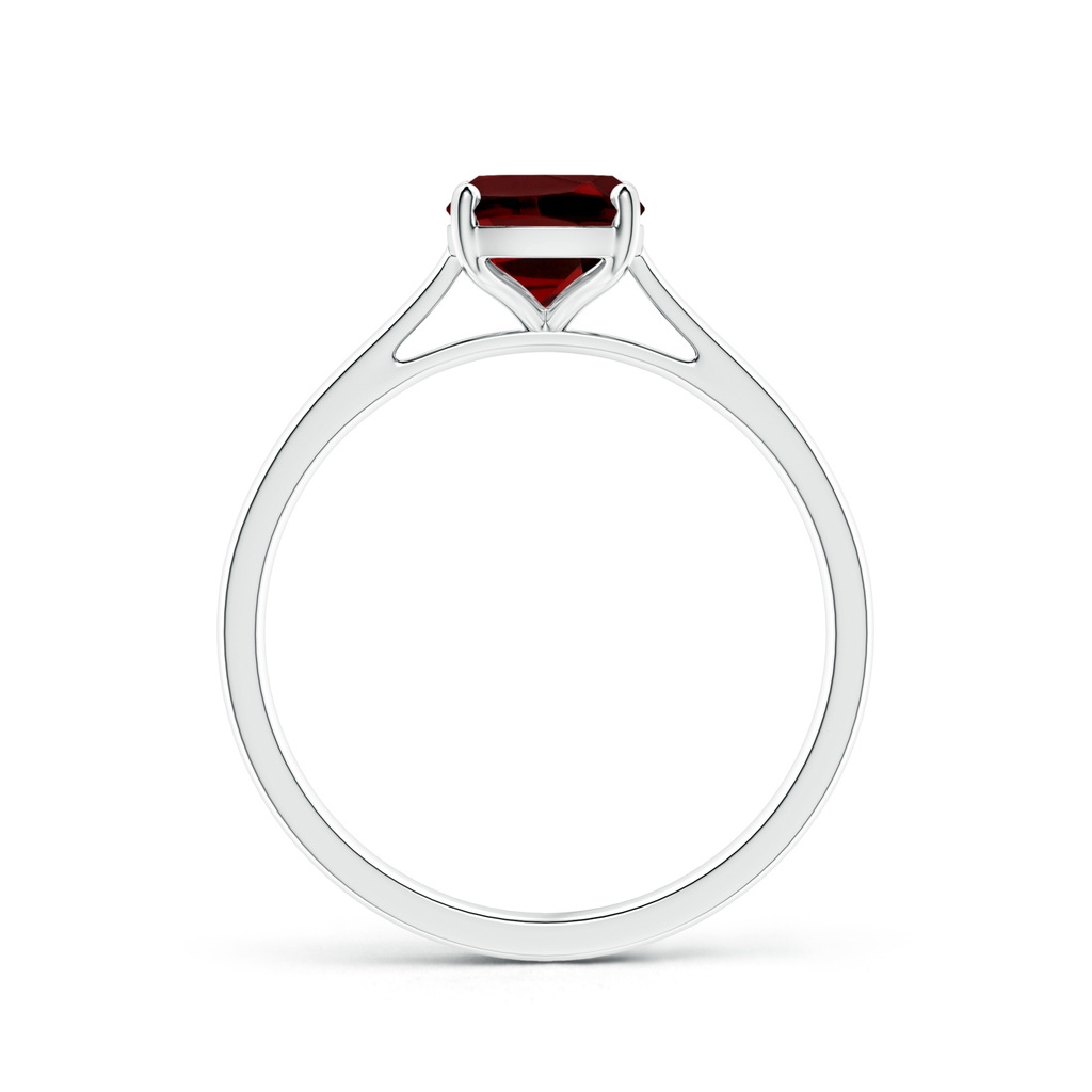 8x6mm AAAA Prong-Set Cushion Garnet Solitaire Ring in White Gold - side_1