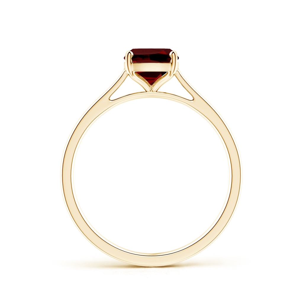 8x6mm AAAA Prong-Set Cushion Garnet Solitaire Ring in Yellow Gold - side_1