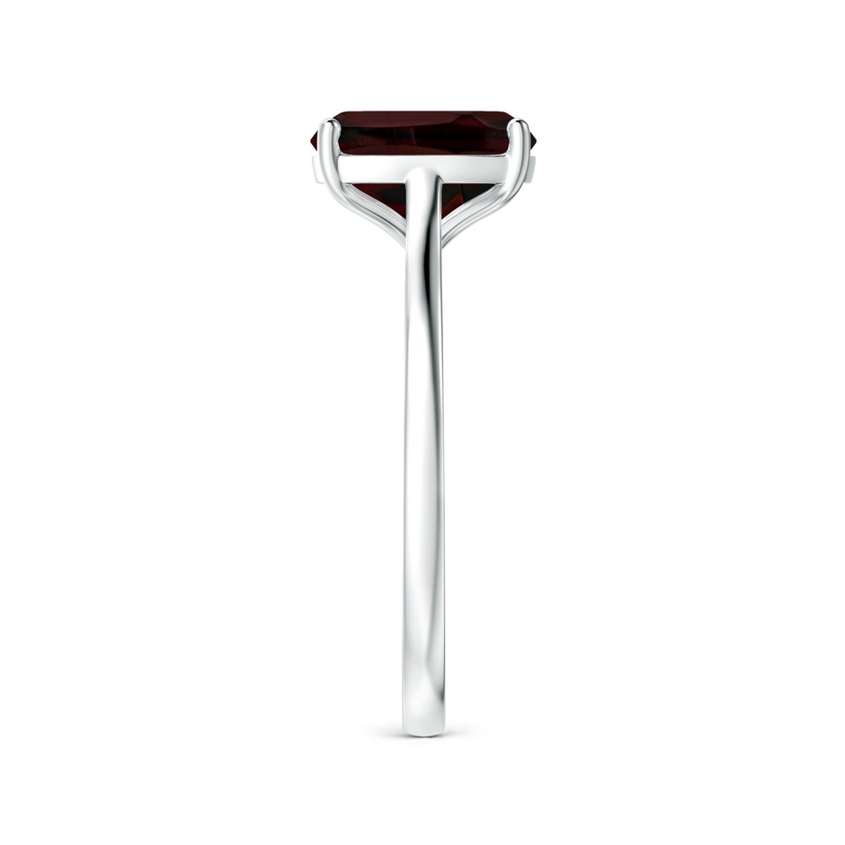 9x7mm A Prong-Set Cushion Garnet Solitaire Ring in S999 Silver side-2