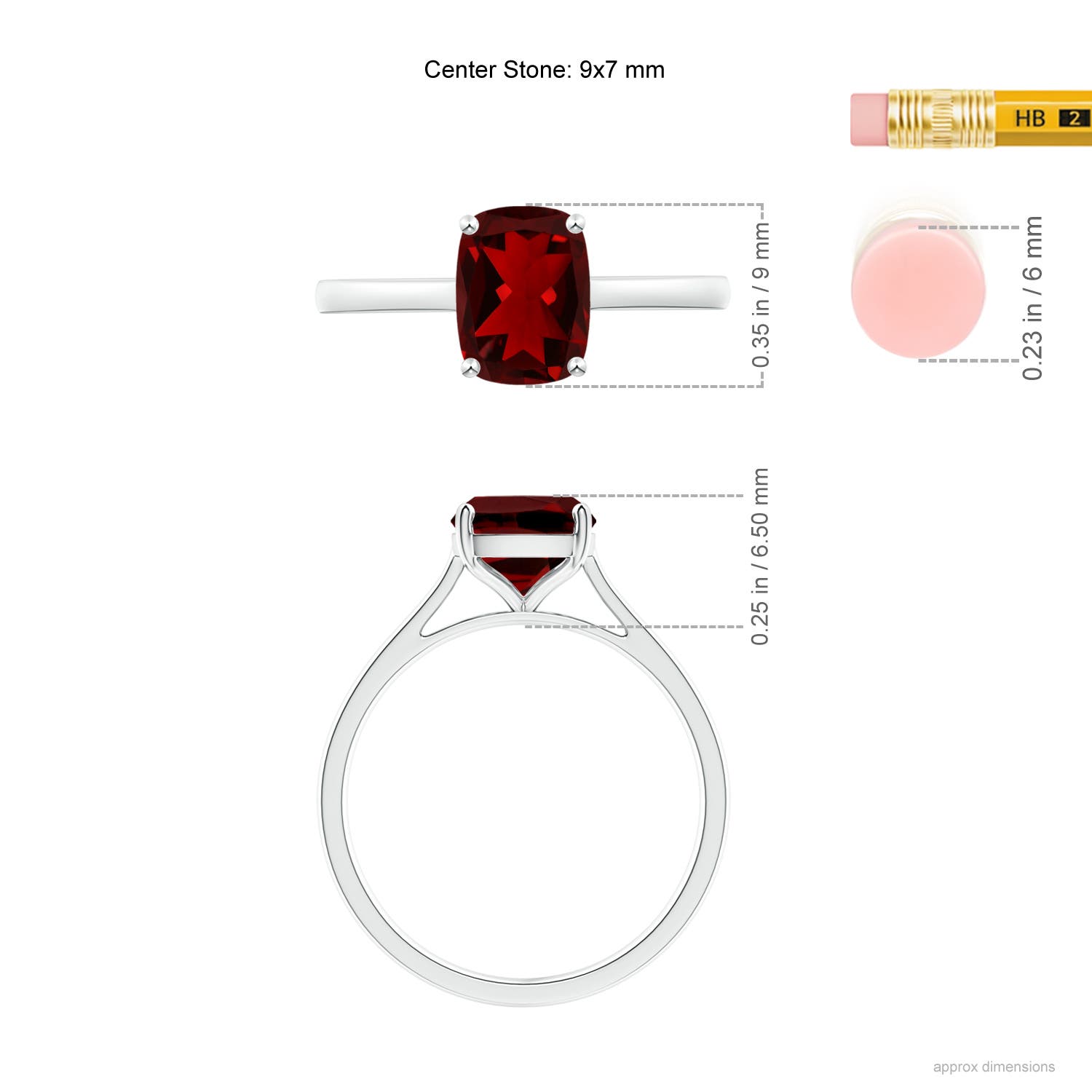 AAAA - Garnet / 2.9 CT / 14 KT White Gold