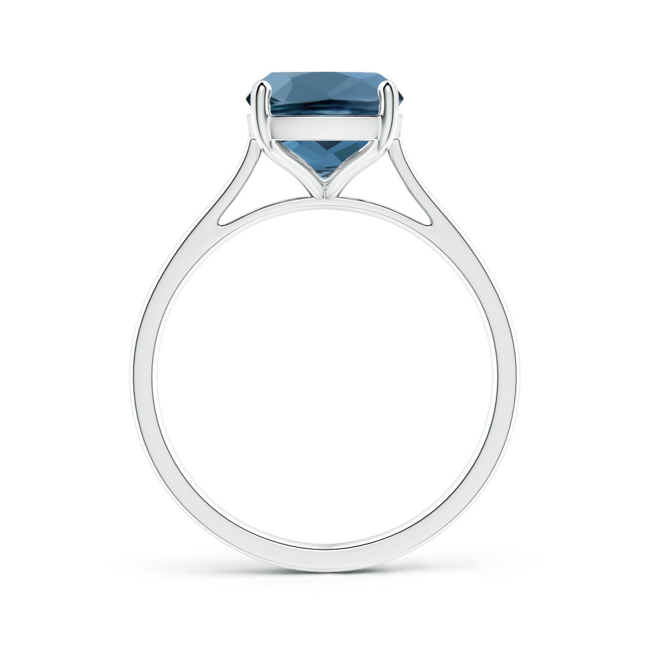 10x8mm A Prong-Set Cushion London Blue Topaz Solitaire Ring in P950 Platinum product image