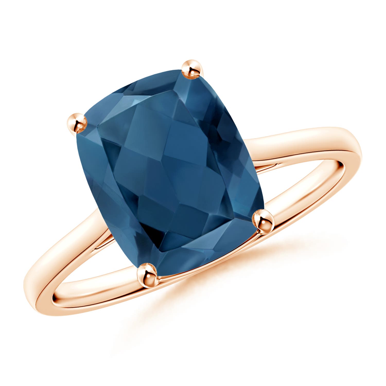 A - London Blue Topaz / 3.2 CT / 14 KT Rose Gold