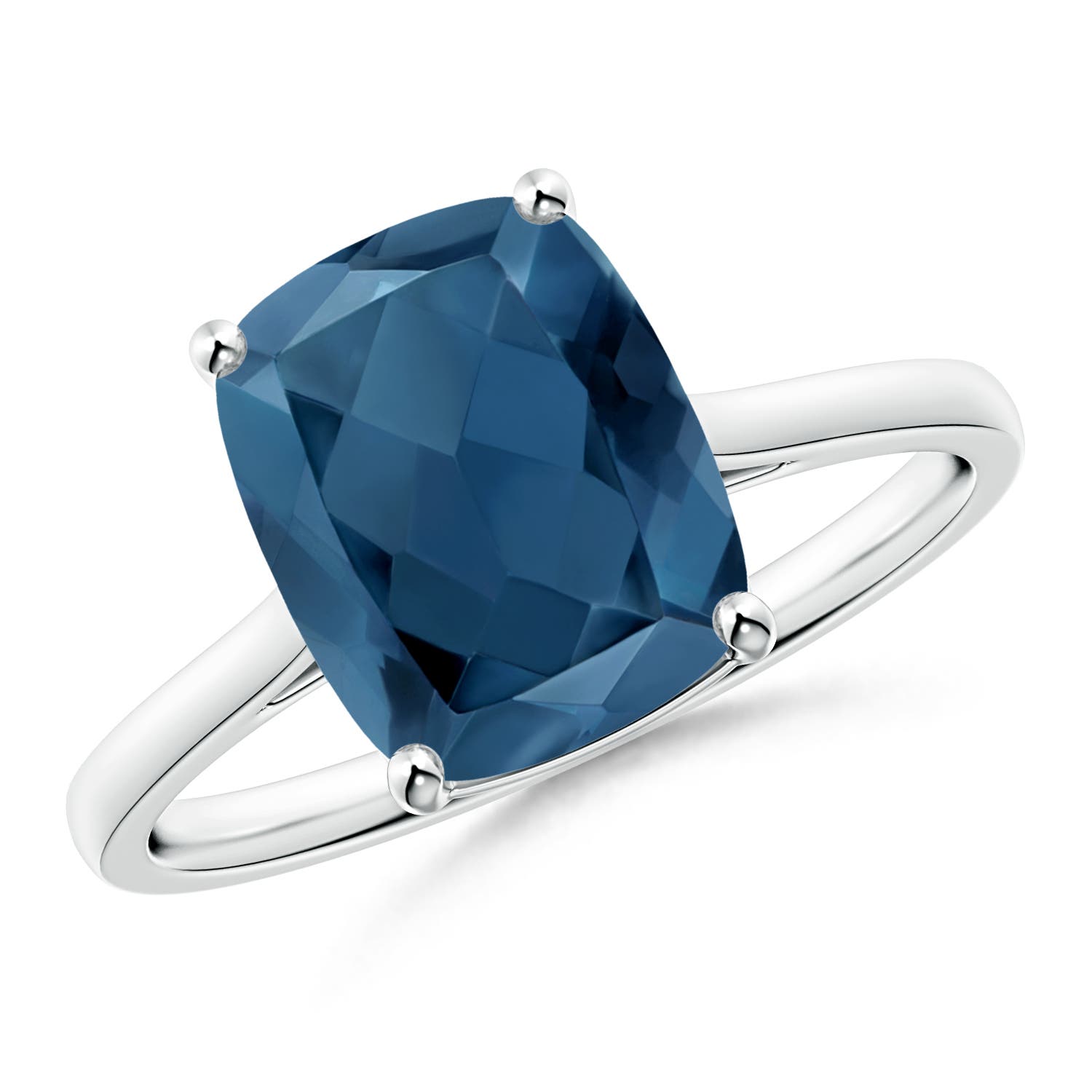 A - London Blue Topaz / 3.2 CT / 14 KT White Gold