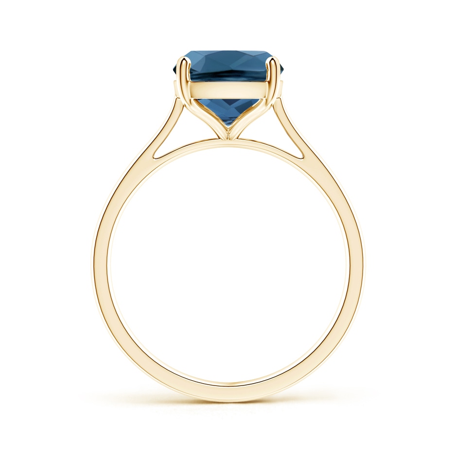 10x8mm AA Prong-Set Cushion London Blue Topaz Solitaire Ring in Yellow Gold product image
