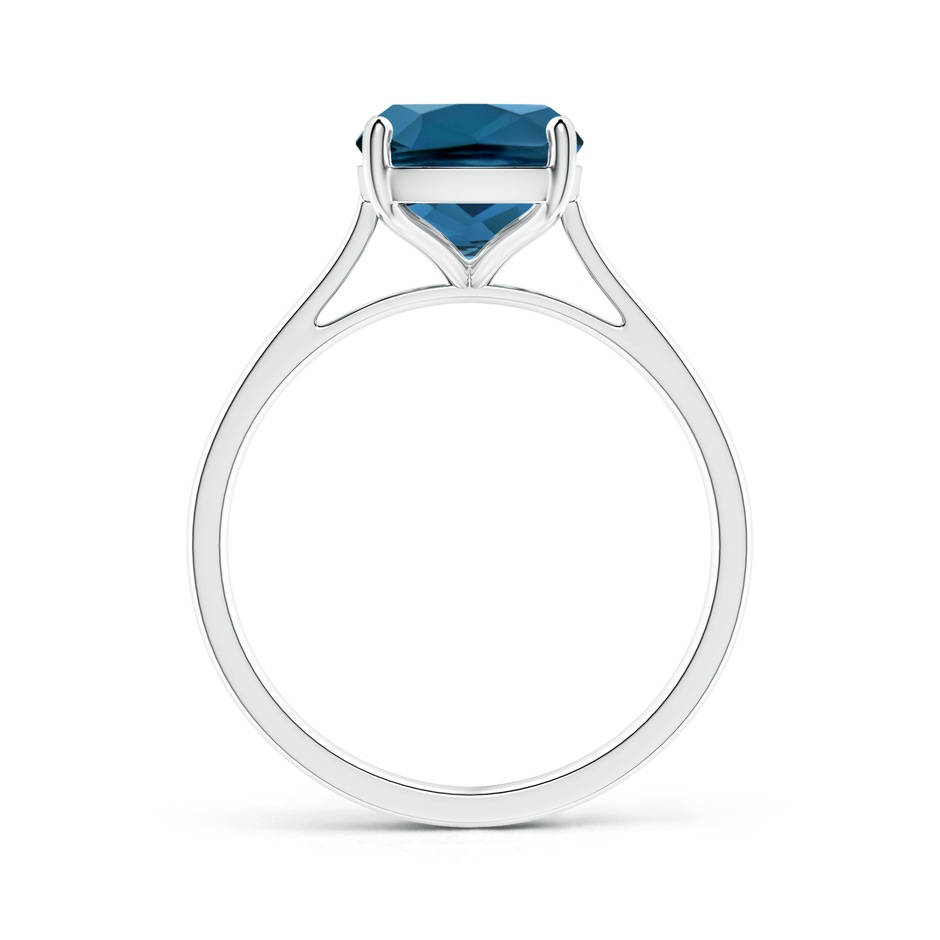 10x8mm AAA Prong-Set Cushion London Blue Topaz Solitaire Ring in White Gold product image
