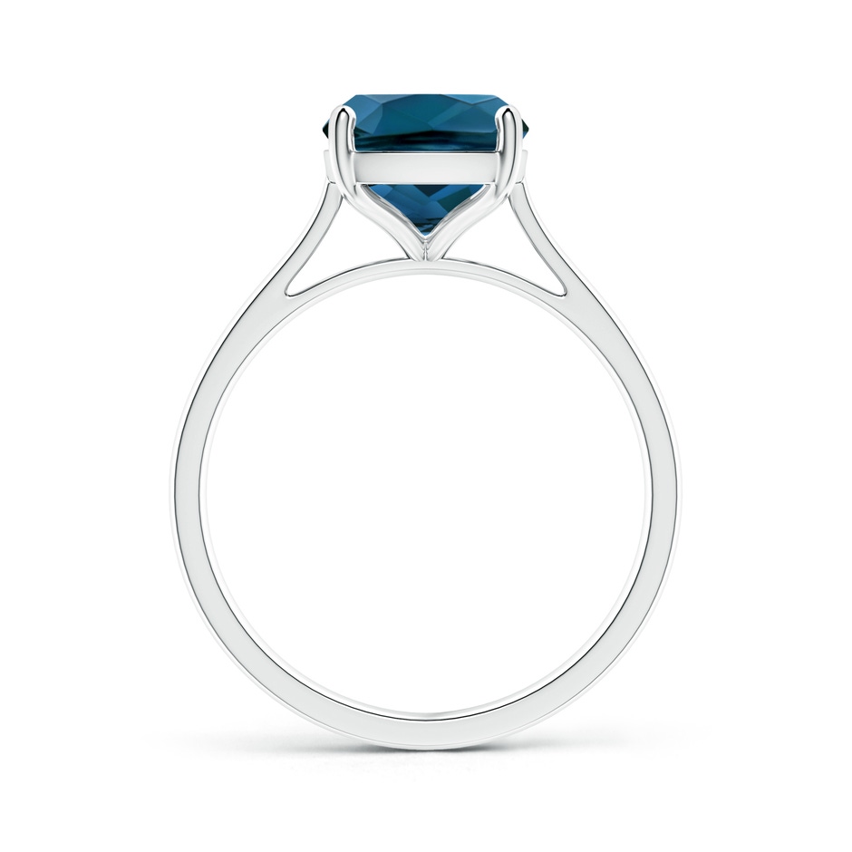 10x8mm AAAA Prong-Set Cushion London Blue Topaz Solitaire Ring in White Gold product image