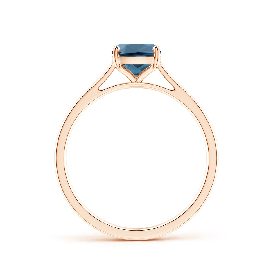8x6mm A Prong-Set Cushion London Blue Topaz Solitaire Ring in 9K Rose Gold product image