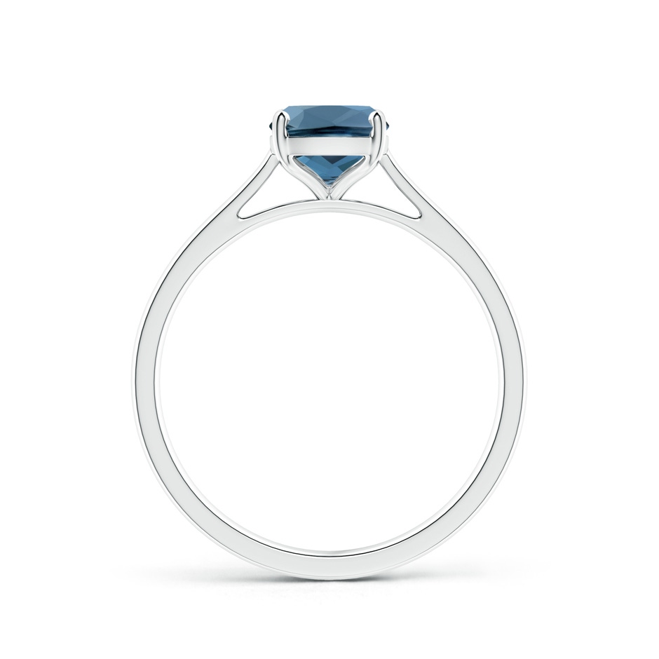 8x6mm A Prong-Set Cushion London Blue Topaz Solitaire Ring in P950 Platinum product image