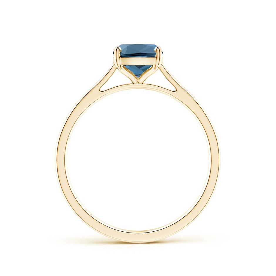 8x6mm A Prong-Set Cushion London Blue Topaz Solitaire Ring in Yellow Gold product image